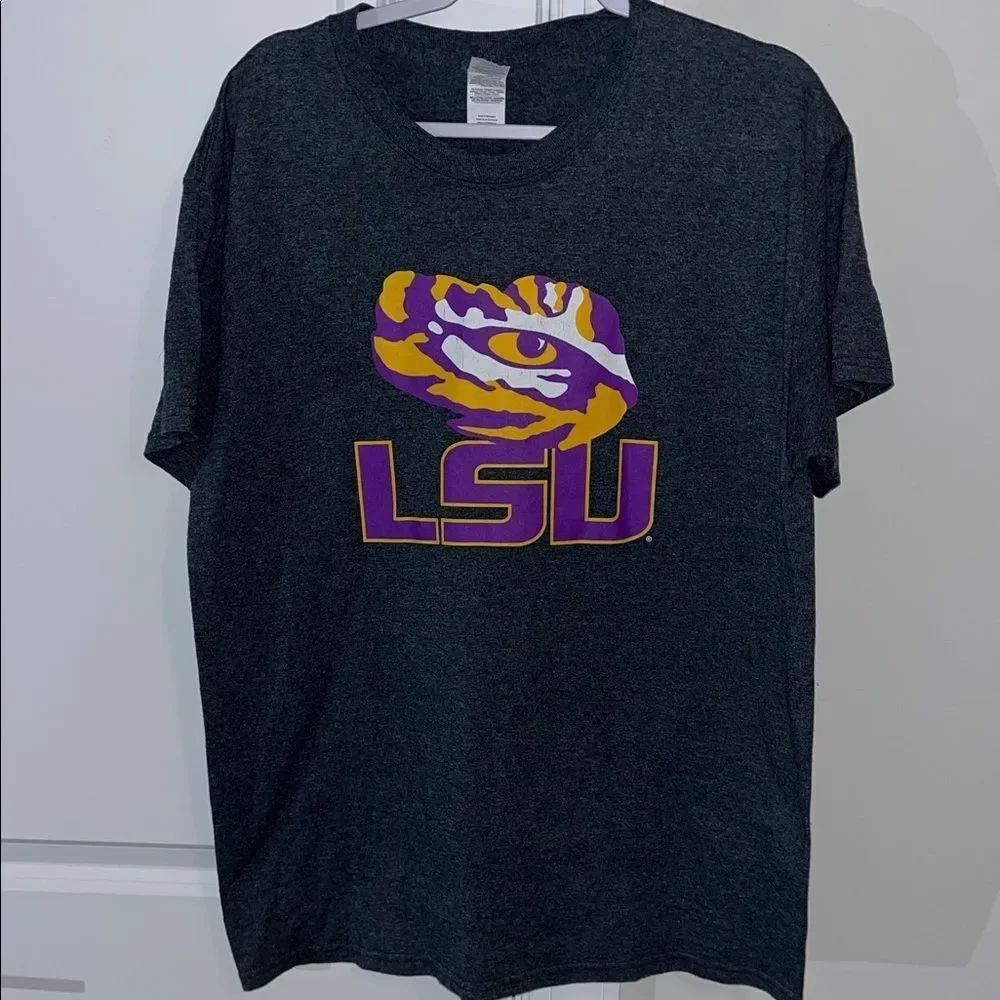 LSU Tigers eye of the tiger Gray college team t shirt L